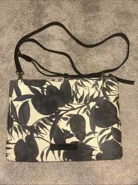 Floral Crossbody Bag in Black and Cream